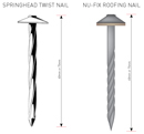 Galvanised Springhead Twist & Nu-Fix Roofing Nails