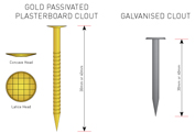 Galvanised & Gold Passivated Plasterboard Clout Nails
